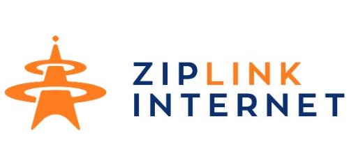 ZipLink Internet, with an illustration of an orange tower